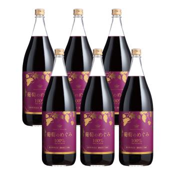 葡萄のめぐみ《果汁100％・保存料無添加》（1800ml）6本セット【定期便】